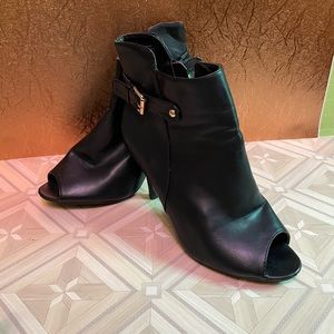 Black peep toe booties